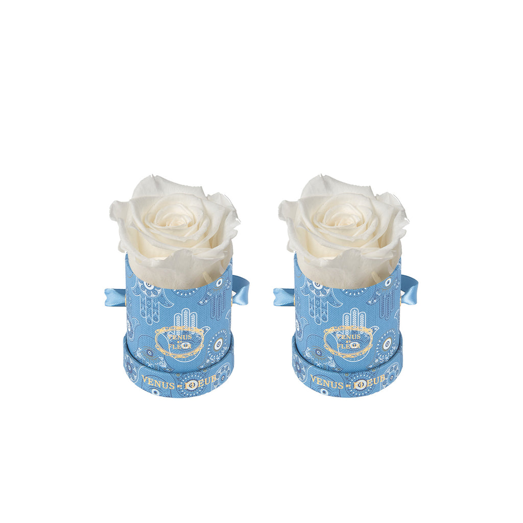 Le Mini Round, Evil Eye, Pure White, Pack of 2 Minis, Venus et Fleur