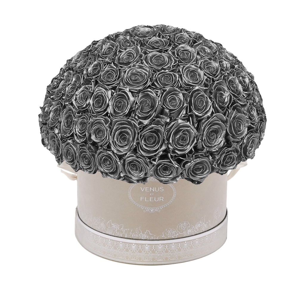 Le Plein, Winter Suede, Silver, 150 Eternity Roses, Venus et Fleur