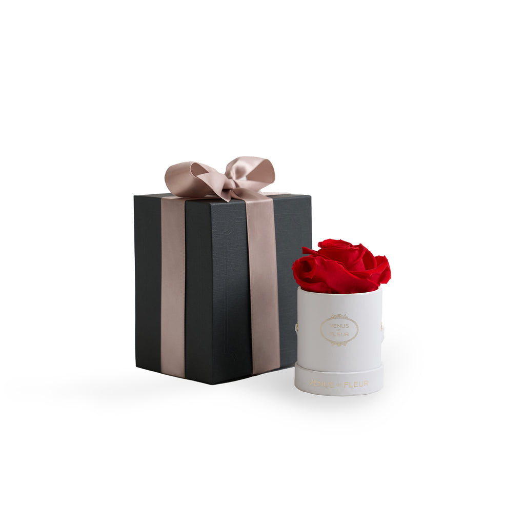 Le Mini Round, White Classic, Red, 1 Eternity Rose, Venus et Fleur