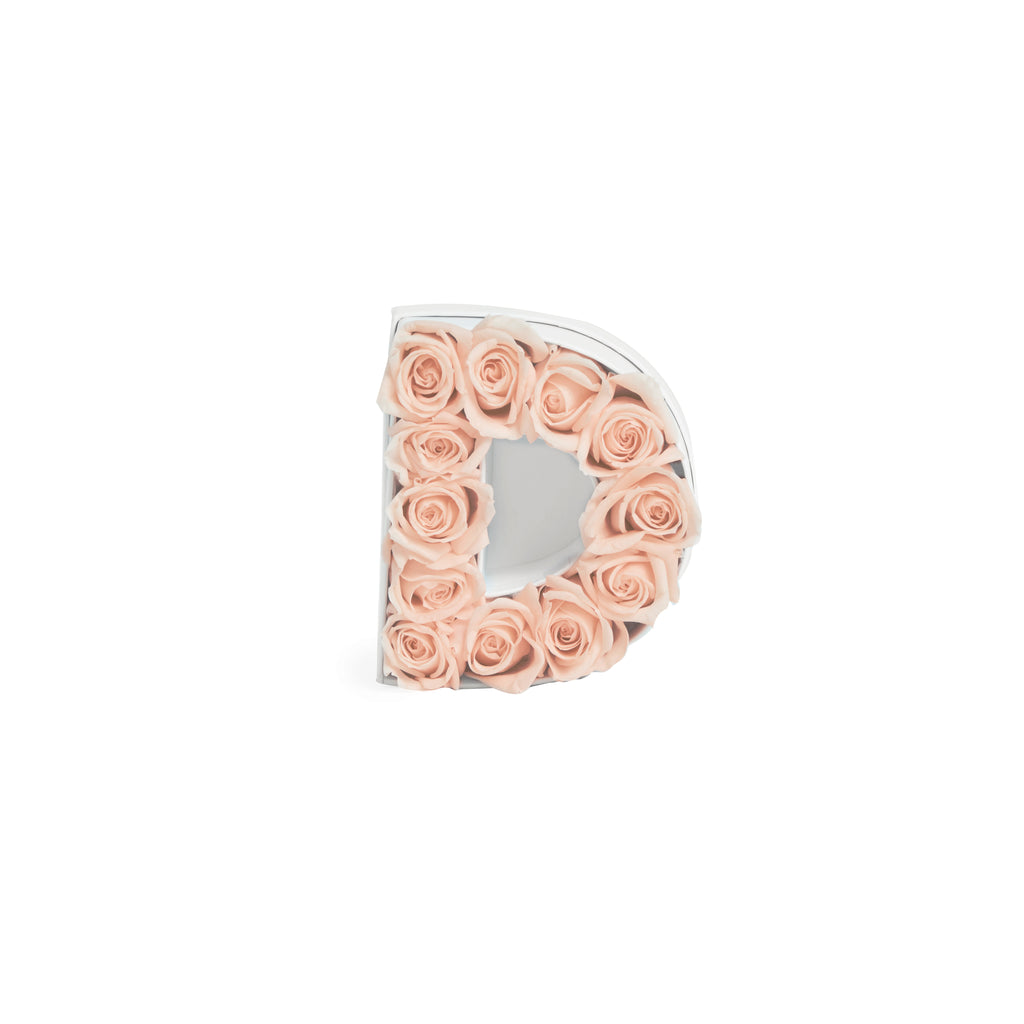 Le Mini Letter - D, D, White Classic, Blush, Eternity Rose Letters, Venus et Fleur