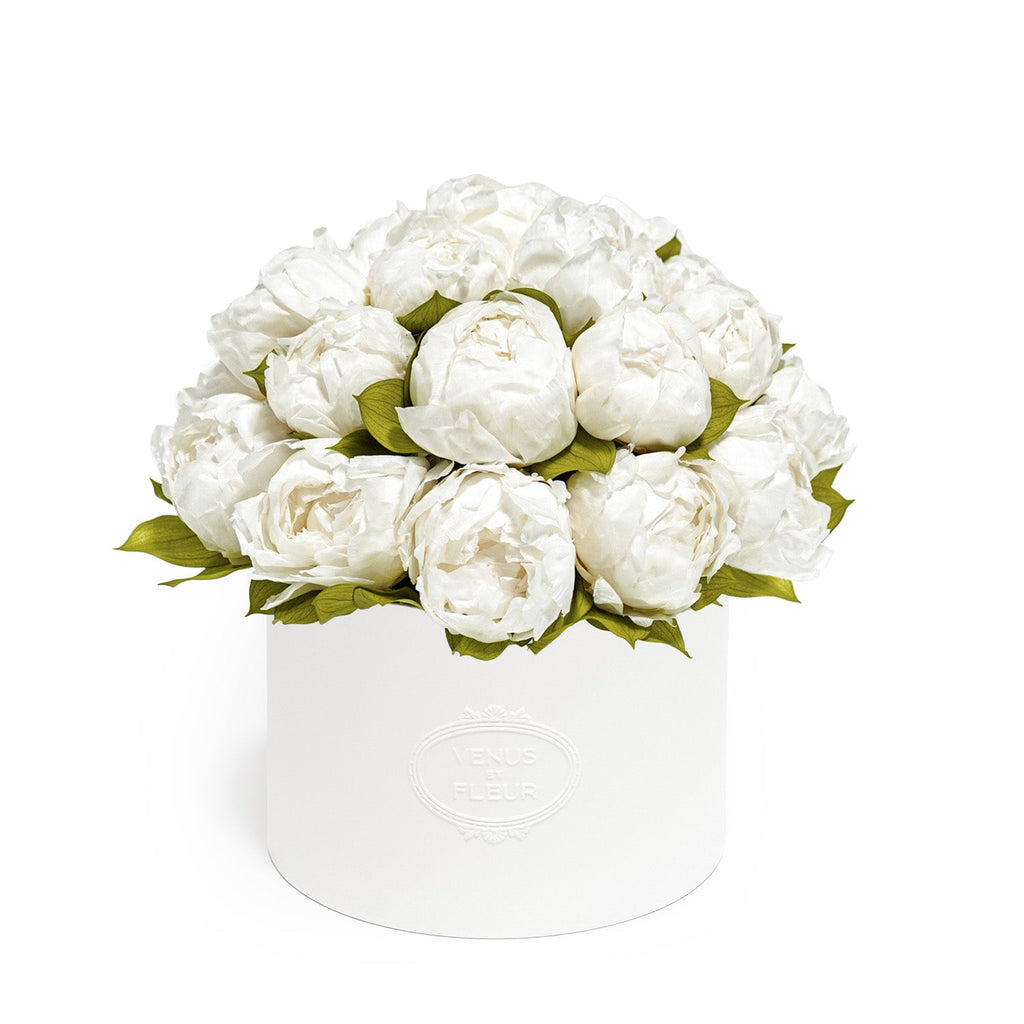 Thalia Porcelain Vase, Peonies, Cotton Cloud White, Eternity Peonies, Venus et Fleur