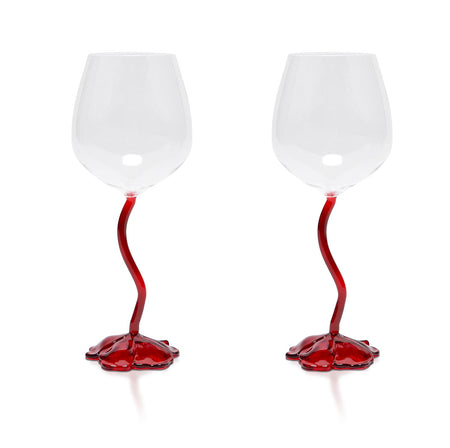 Floral Wine Glass Set - Unique Wine Glasses by Venus et Fleur in