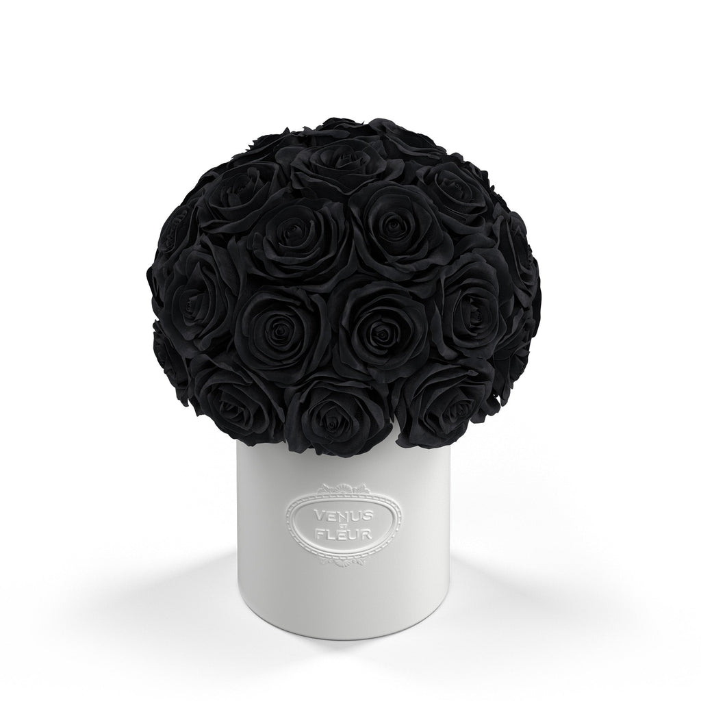 Fleura Porcelain Vase, Roses, Black, 34-36 Roses, Venus et Fleur