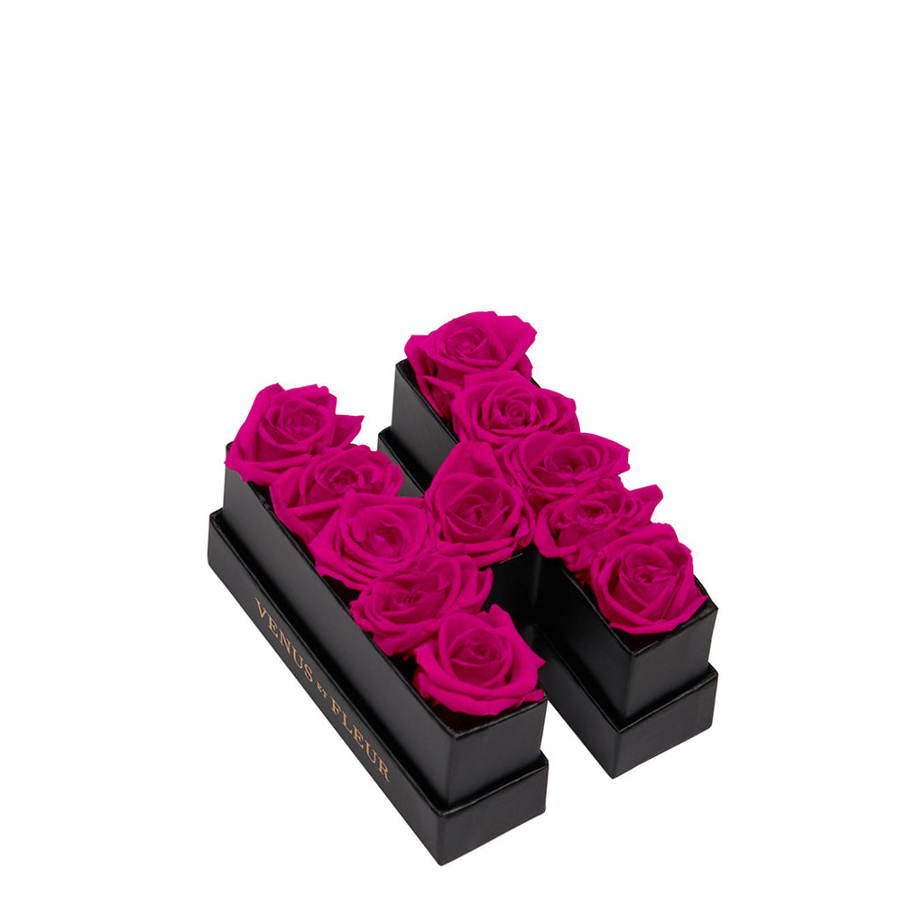 Le Mini Letter - H, H, Black Classic, Hot Pink, Eternity Rose Letters, Venus et Fleur