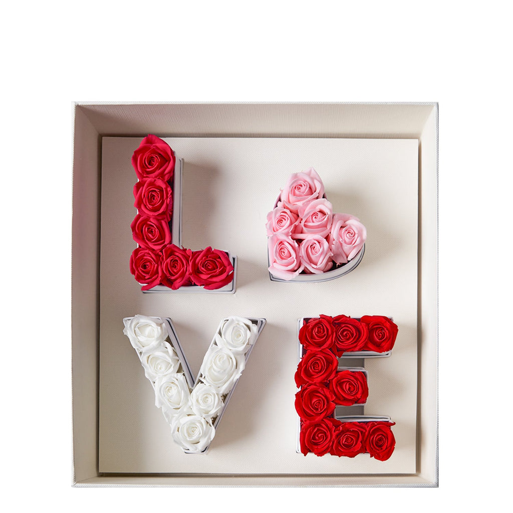 Love Locks Trunk of Eternity Roses With Engraved Lock - Venus et