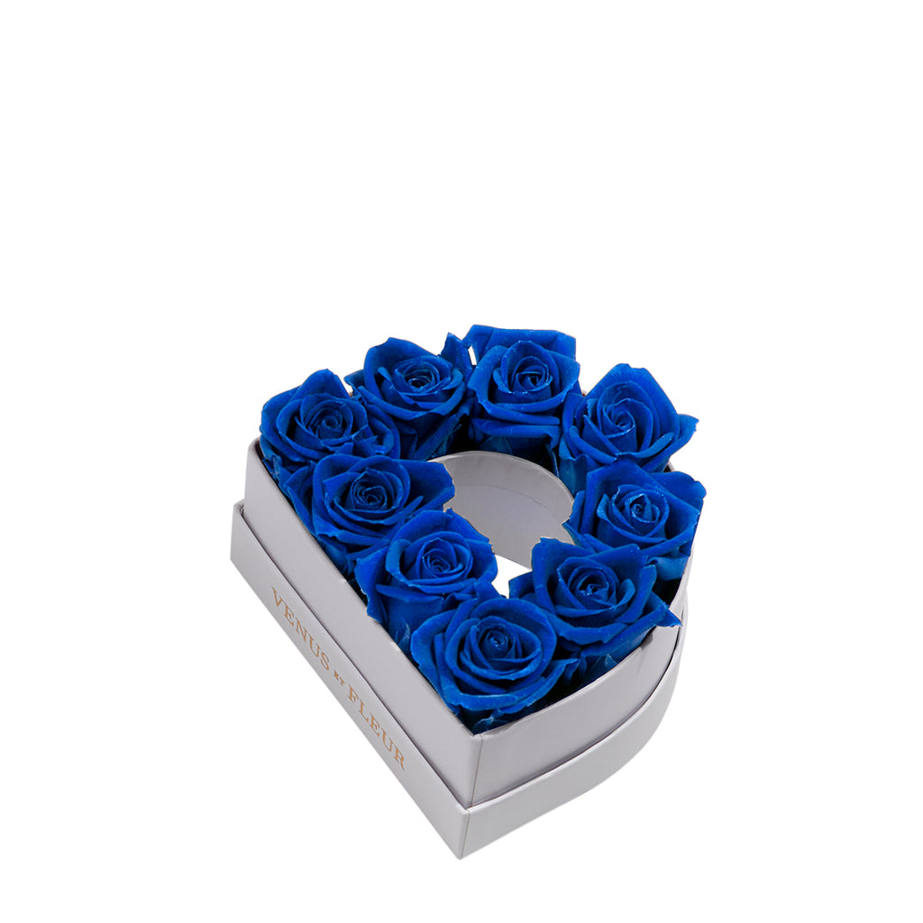 Le Mini Letter - D, D, White Classic, Deep Blue, Eternity Rose Letters, Venus et Fleur